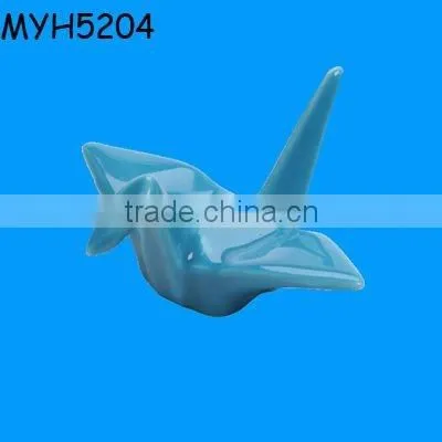 Very Elegant Green Ceramic Crane Chopstick Rest
