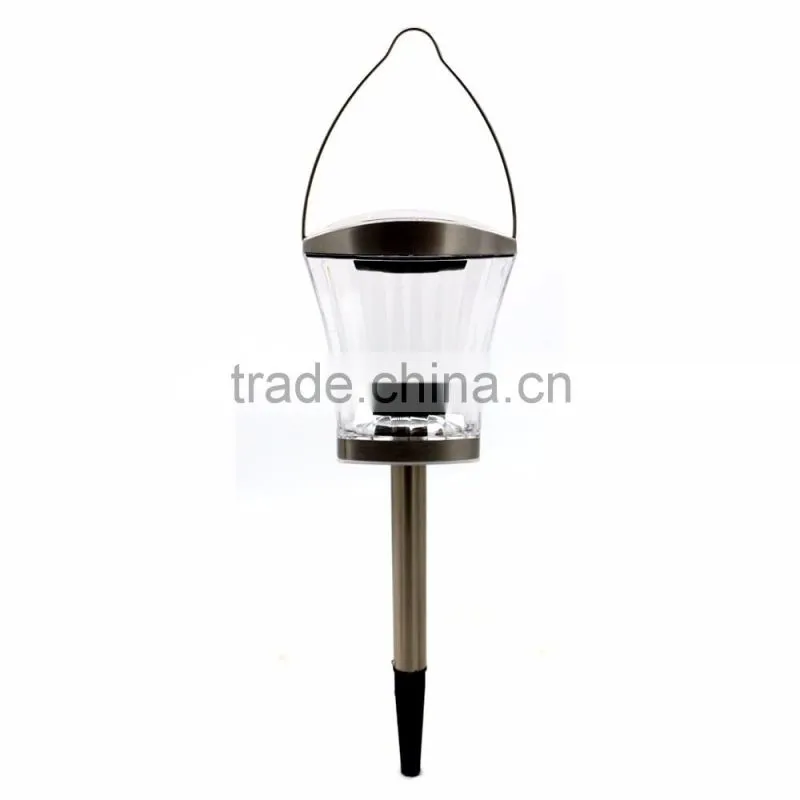 12pk 3-in-1 Stainless Steel Glass Lens Solar Garden Lawn LED Path Light