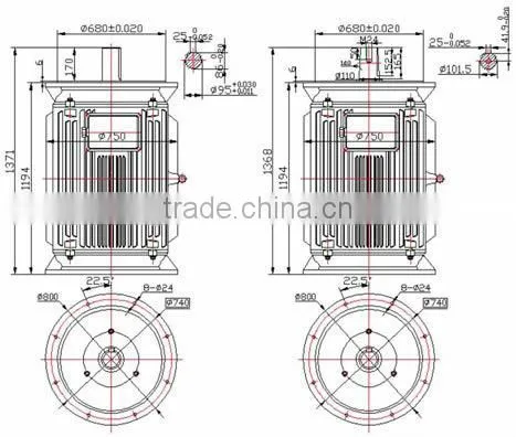50kw 100RPM Permanent Magnet Motor for Wind Power Generator