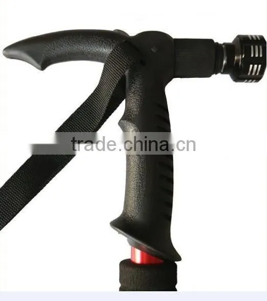Telescope walking stick with flashlight 5 LED, Aluminum 6061, 4 sections, SZ19001