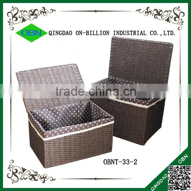 Woven paper rope storage bins
