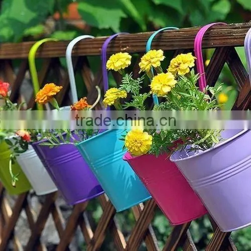 Eco-friendly Colorful Hanging Metal Flower Pot
