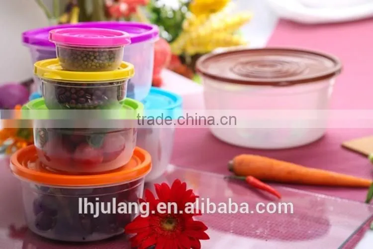 BPA-Free Plastic food container set/ 7pcs plastic food storage container set