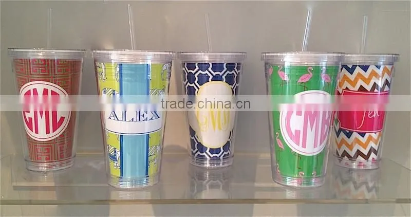 PS double wall 450ml color changing tumbler with oem design