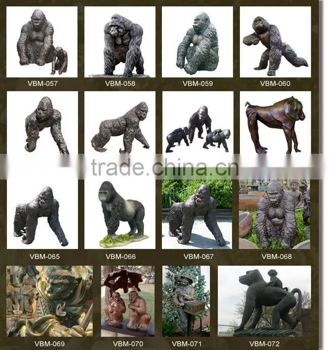 High quality large bronze gorilla sculpture