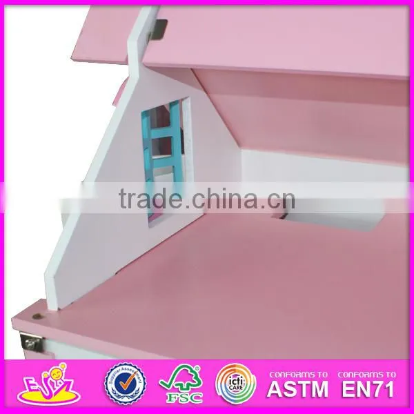 Classic design baby wooden dollhouse high quality kids wooden dollhouse for sale W06A030