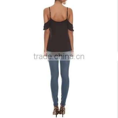 Woman Blouses Sexy Sleeveless Chiffon Ruffle Plus Size Ladies Blouses Casual Tops Clothing 2015 New Summer 4 Colors