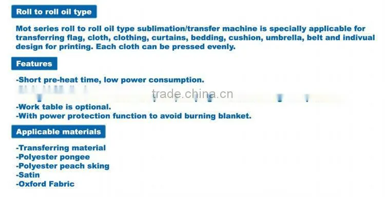 roller hot press machine sublimation 170x42cm
