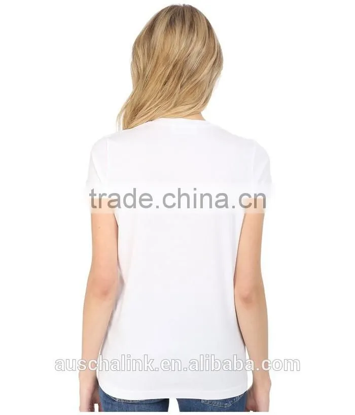 high quality women short sleeve V neck wholesale t shirts for sale