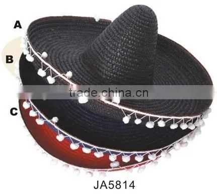 beach straw hat / straw hat decoration / straw sombrero hat