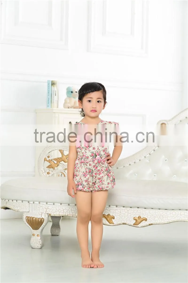 2017 Summer baby clothing boutique baby girl floral rompers fashion kids wear
