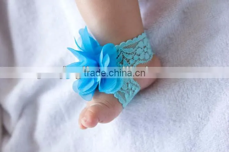 Gorgeous Baby girls barefoot sandals cute flower shoes soft infant shoes