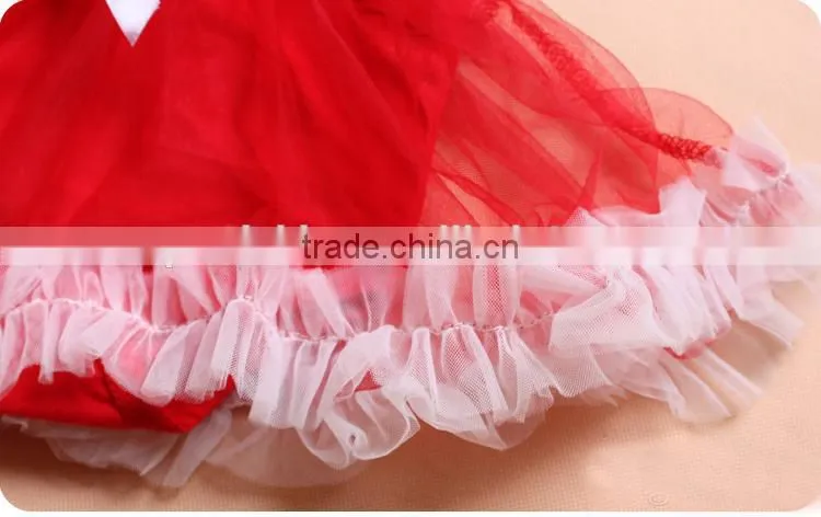 Children Christmas Outifit Santa Claus Baby Clothes Romper Red Booming Chiffon Clothing