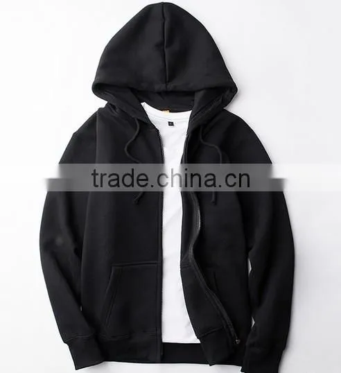 2017 new product good quality China wholesale Professional plain custom zipper hoody fashion for men