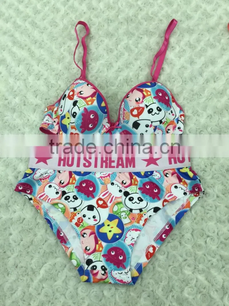Young sexy lady very hot printing padded bra new design OEM facory
