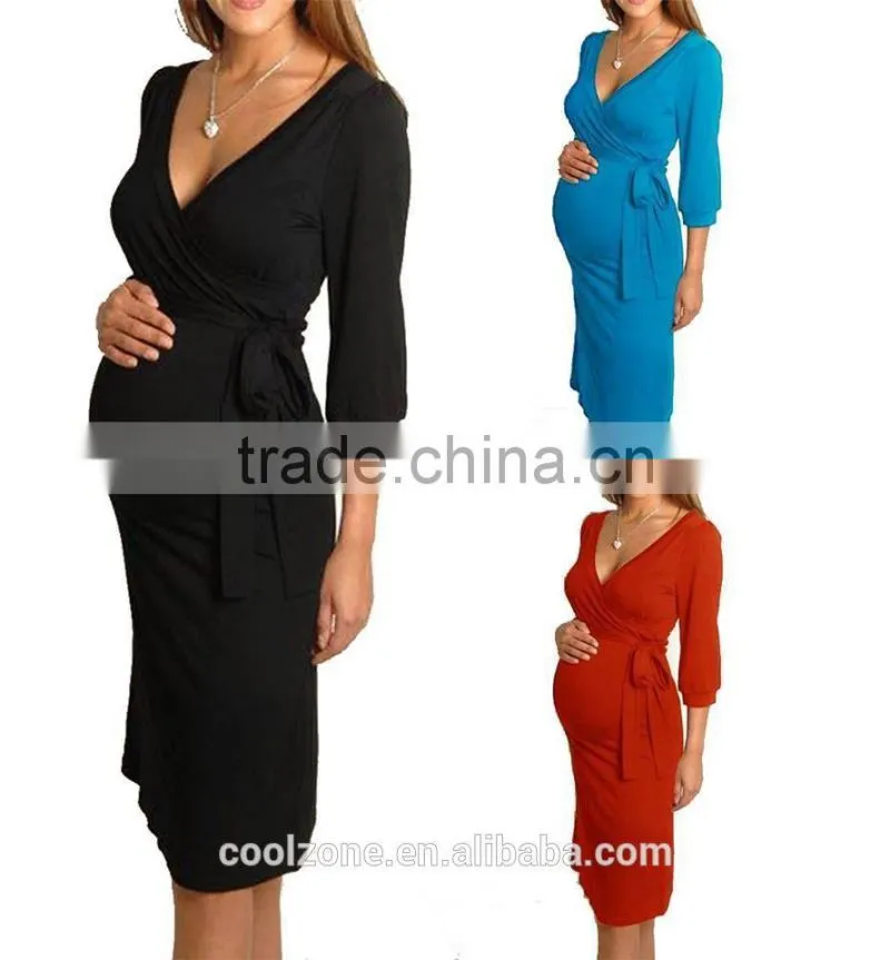 Women Maternity Dress V-Neck Pregnancy Clothes Nursing Dress Wholesale Maternity Clothing