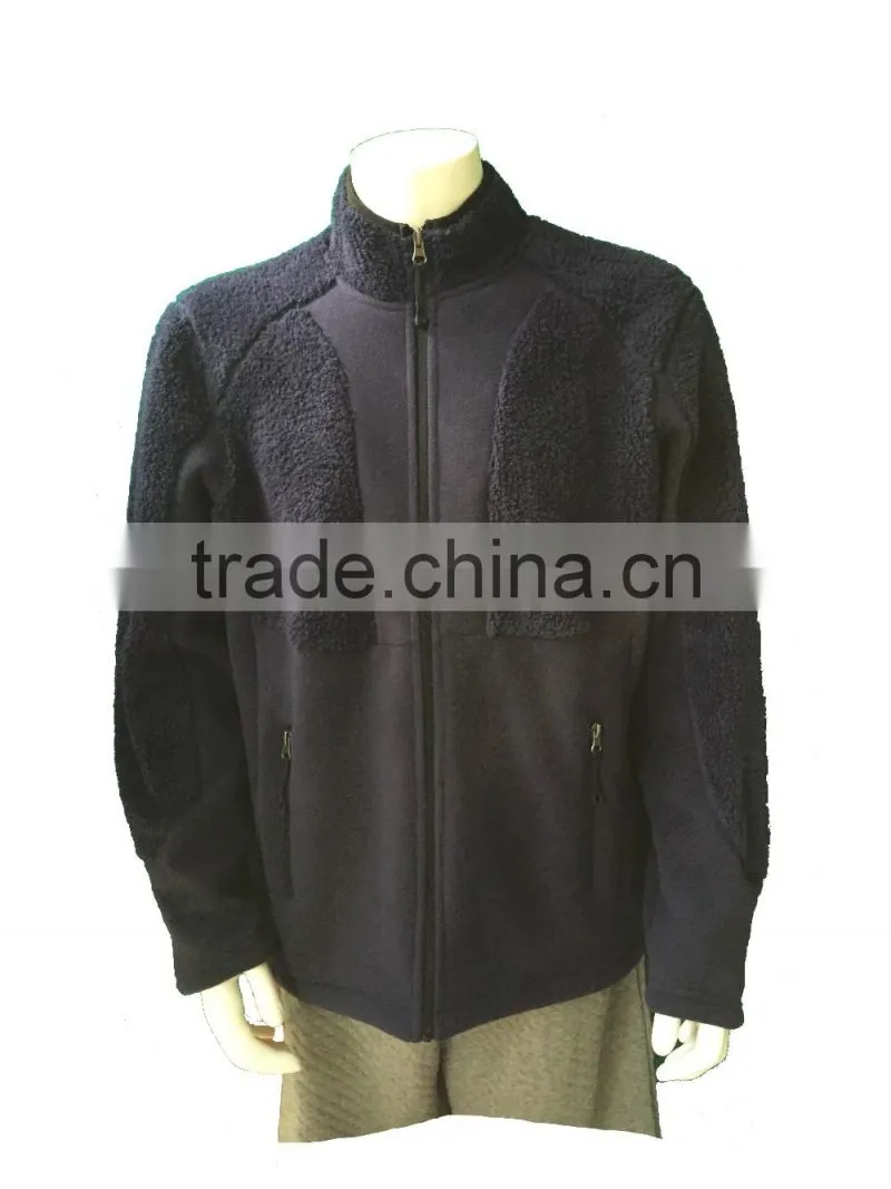 Men's windproof sweatshirt with 360gsm flannel fabric and zipper