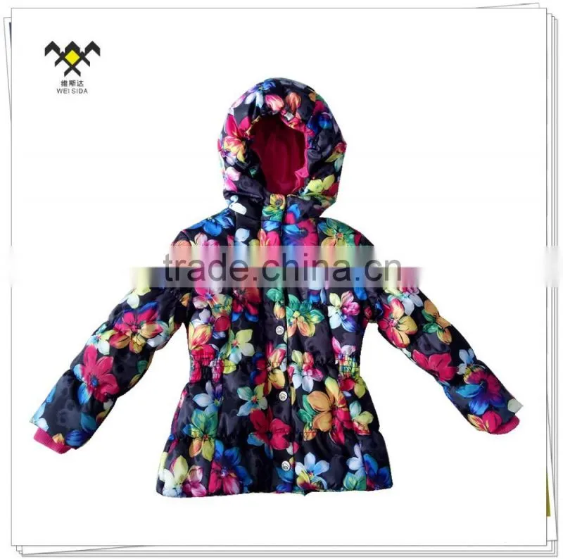 slim allover printed custom long jackets with girls