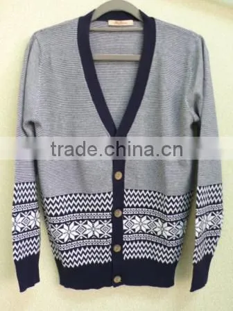 The deep V neck button emboridery cardigan casual men knitted sweater men (Maco Johnston)