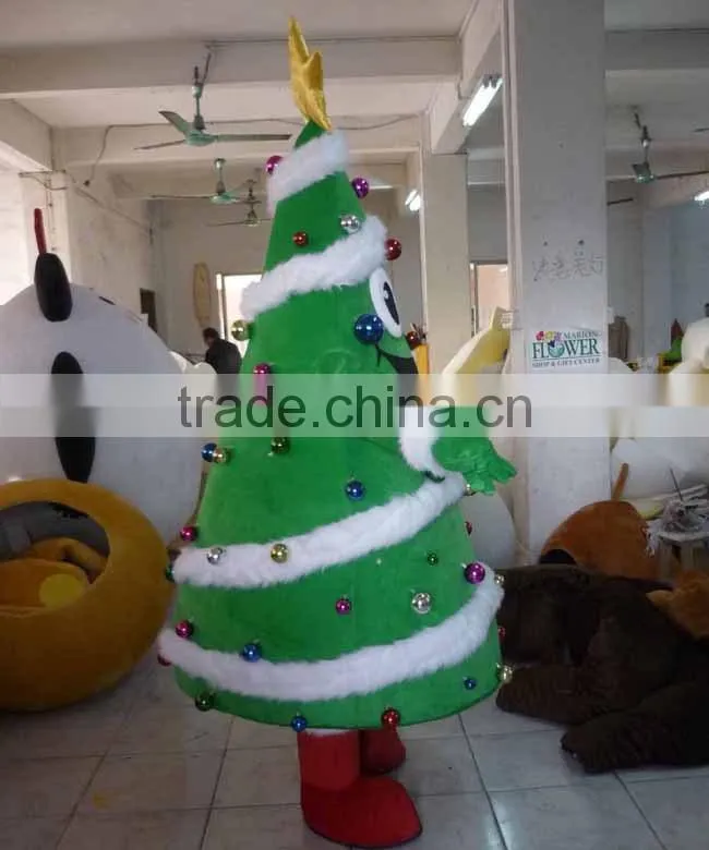 EVA plush material christmas tree costume head with cooling fan adult christmas tree costume