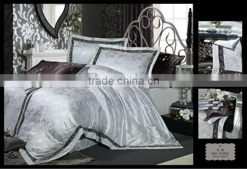 silk-cotton fabric jacquard and embroidery home using bedding set for wholesale