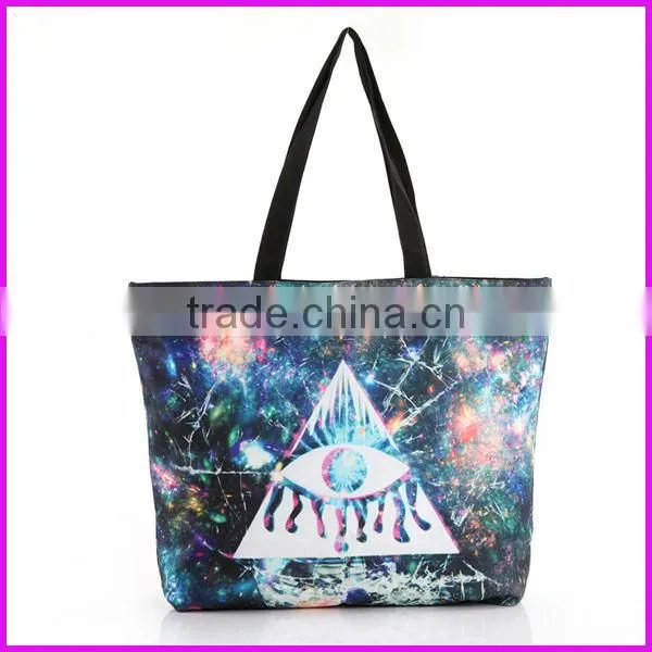 2014 america hot selling digital printed ladies fashion canvas beach bag
