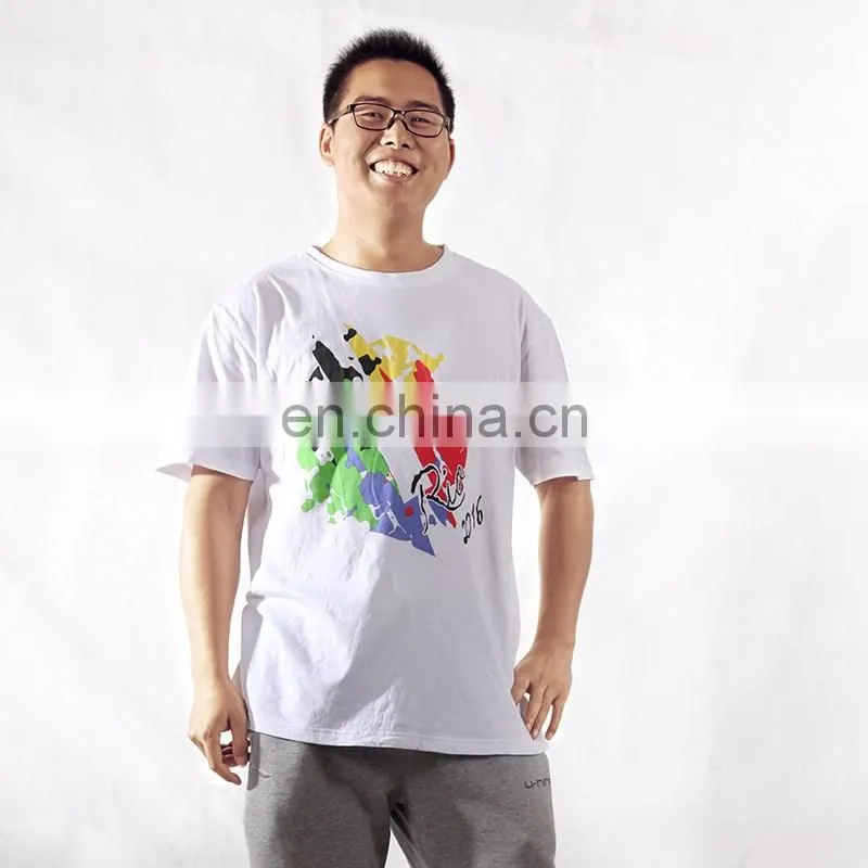 2016 new design wholesale plain white 100% cotton t shirts for men