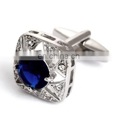 Luxurious Red Diamond Stone Unisex Shirt Jewelry Cufflinks Brand