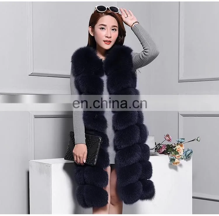 China Supplier Winter Fashion Women Fox Vest Genuine Natural Italian Fur Vest