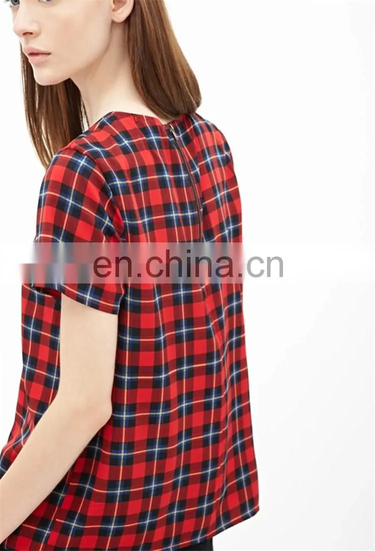 Cheap China Wholesale clothing manufacturers Tartan Plaid Top Clothing factories in China