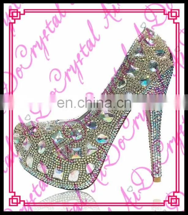 Aidocrystal 2016 new model ladies fancy high heel crystal sandals shoes fashion sandals shoes