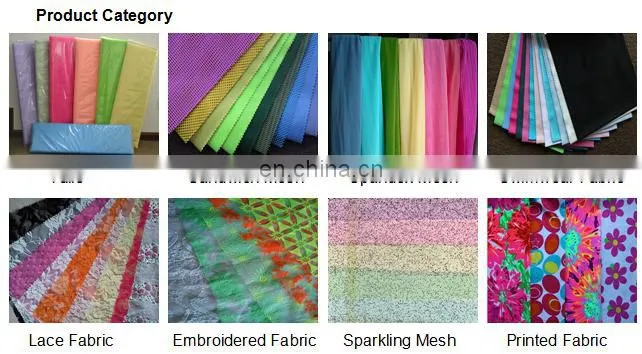 100%nylon knitted tulle fabric mesh for fashion dress fabric