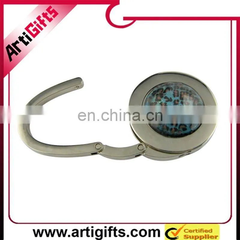 compact mirror foldable purse hanger with chain