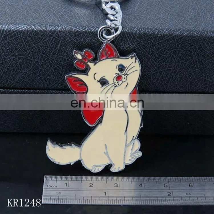 Custom Make Cute Cat Shaped Metal Keychain Key Ring Gifts