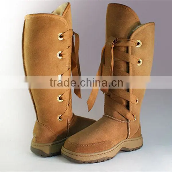 2016 High Quality Red Leather Over Knee Young Girl Boots