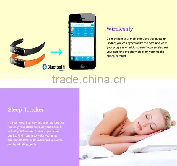 Sleeping monitor date&time bluetooth pedometer waterproof LC- V5 Smart Bracelet