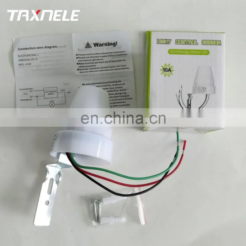 Adjustable sensitive Automatic On Off Photocell Street Lamp Light Switch Controller DC AC 220V 10A Photoswitch Sensor