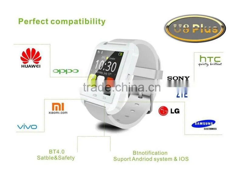 2015 pedometer watch with Bluetooth Smart watch mobile for Samsung S4/Note3/S5 Android Smartphones for U8 Plus watch