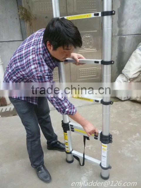 Telescopic ladder 3.8m(EN131/SGS,CE/EN131)(We also have 3.8m,3.2m,2.9m,2.6m,2.0m)