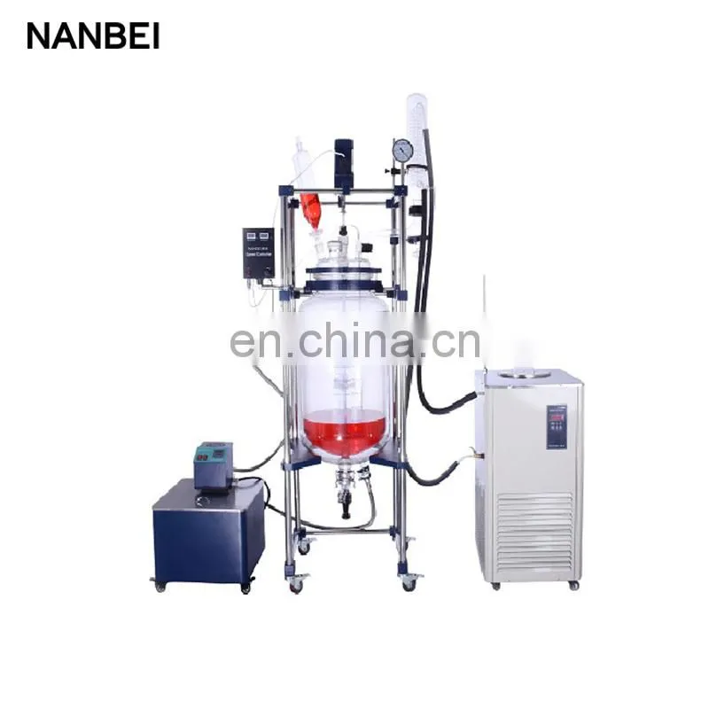 Vacuum distillation jacket heating glass reactor vessel 20l for sale