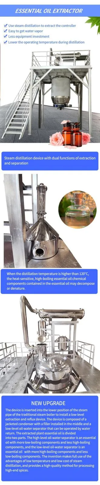 Lemongrass Essential Oil Extracting Equipment Extractor Machine Distillation Machine Plant Essence Distiller