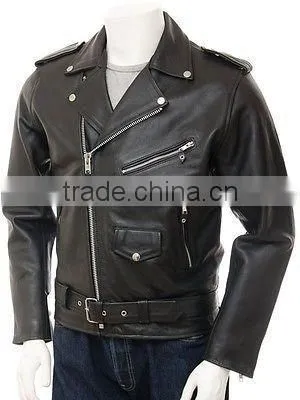 Men's Motorcycle Classic Biker Leather Jacket Style marlon brando
