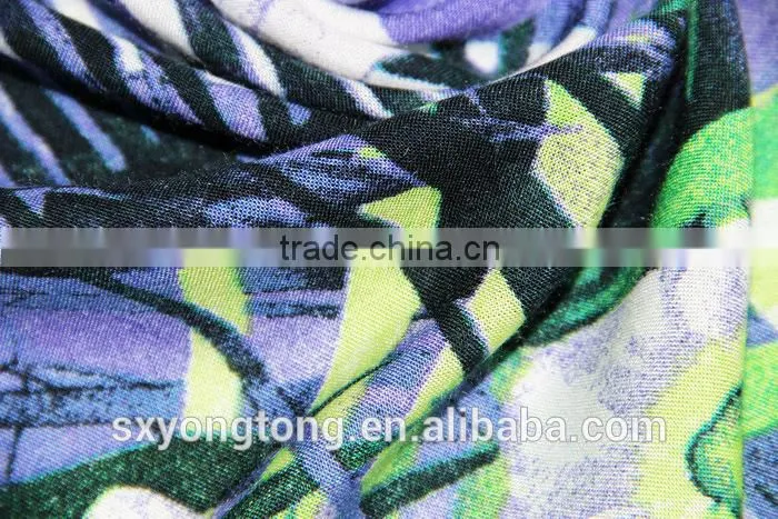 100% rayon with print rayon challis fabric