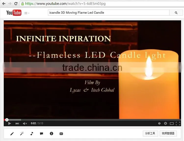 ABFGHI Lycas patented Ivory pillar flameless 3D moving flame led candle niganha