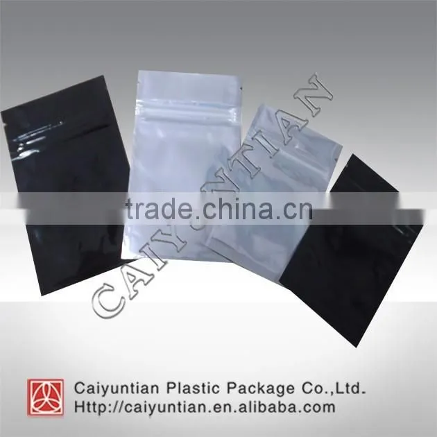 Aluminum plain food high quality bag with zipper