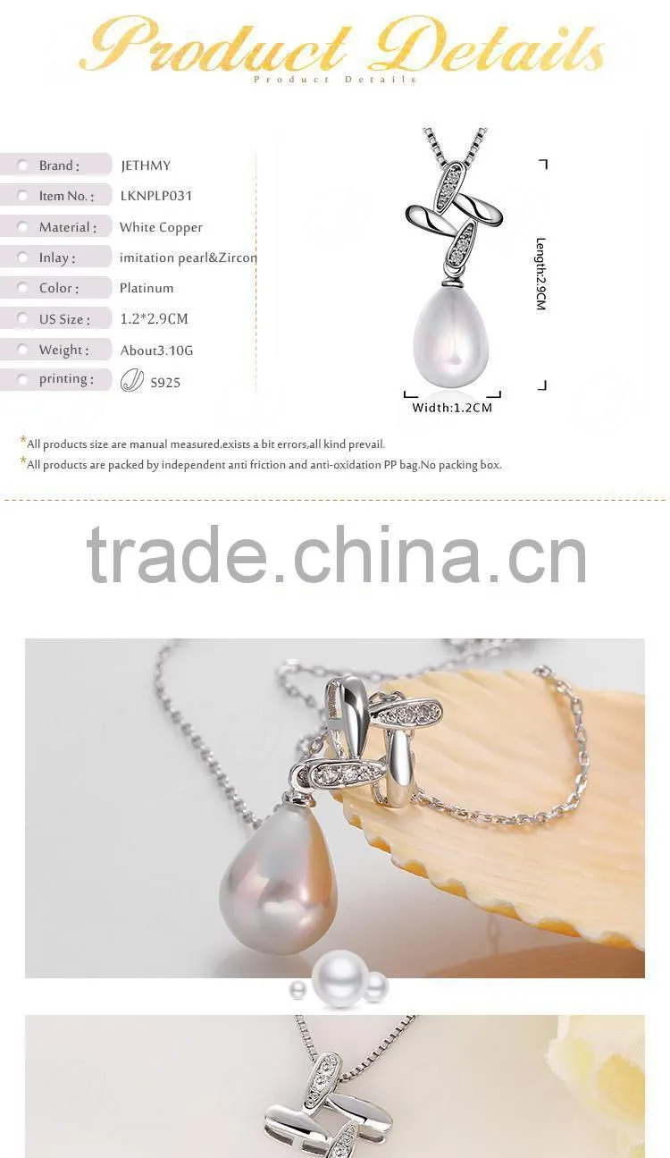 Charming Mixed Styles Female Styles Artificial Pearl Zircon Pendant