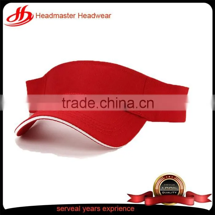 Custom cotton wide brim blank sun visor caps golf caps