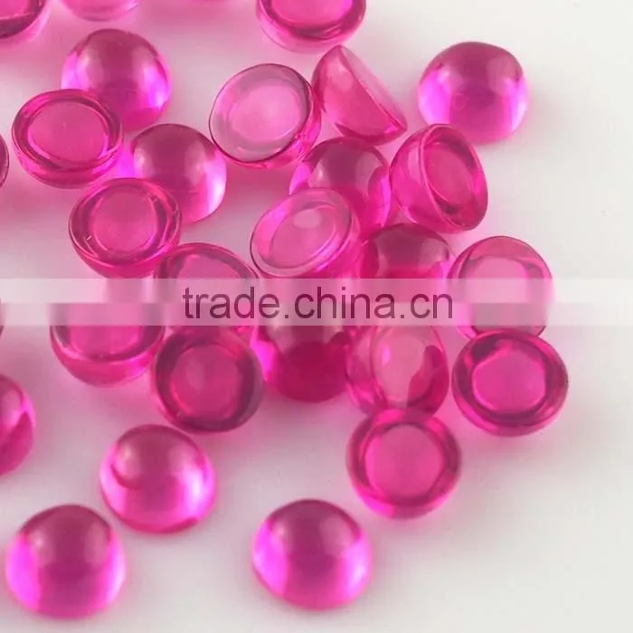 Hot sale 5mm loose synthetic 3# pink ruby cabochon