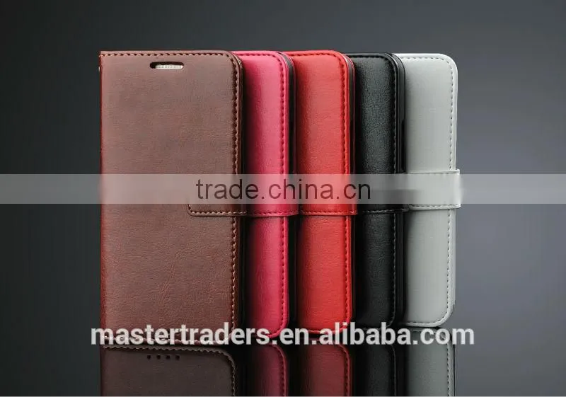 Original Fashion 64 Grain Stand Wallet Flip PU Leather Case With Card Slot For HTC One M9 MT-3459