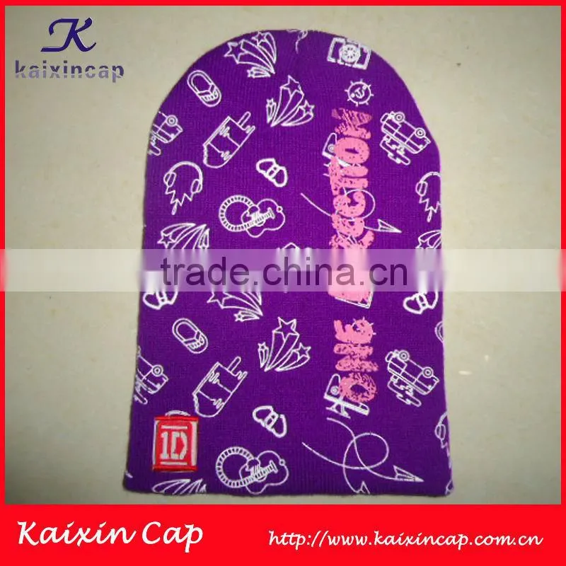 pink girl fashion acryl Beanie hat 100% acryl knit cap